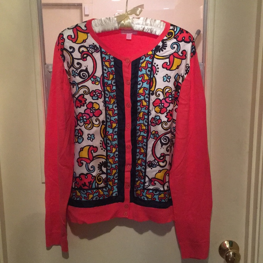 Lilly Pulitzer Cardigan Cotton With Silk Front